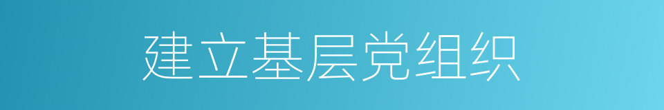 建立基层党组织的同义词