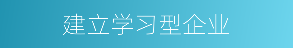 建立学习型企业的同义词