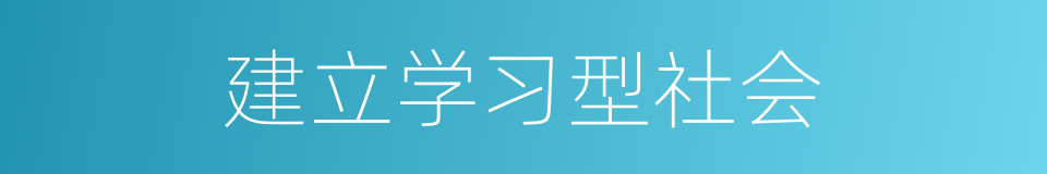 建立学习型社会的同义词