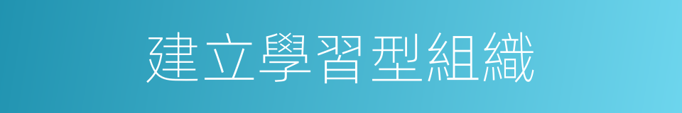 建立學習型組織的同義詞