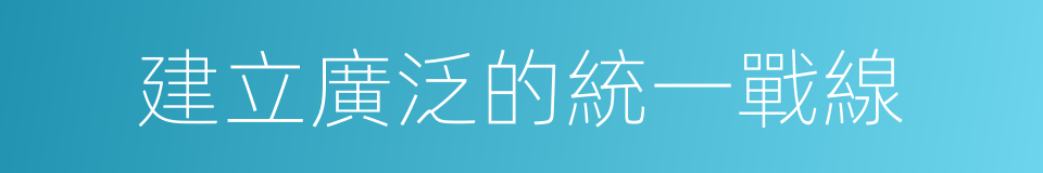 建立廣泛的統一戰線的同義詞