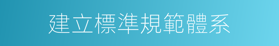 建立標準規範體系的同義詞