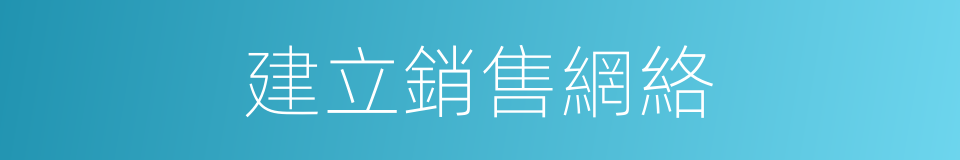 建立銷售網絡的同義詞