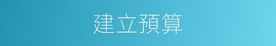 建立預算的同義詞