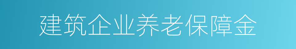 建筑企业养老保障金的同义词