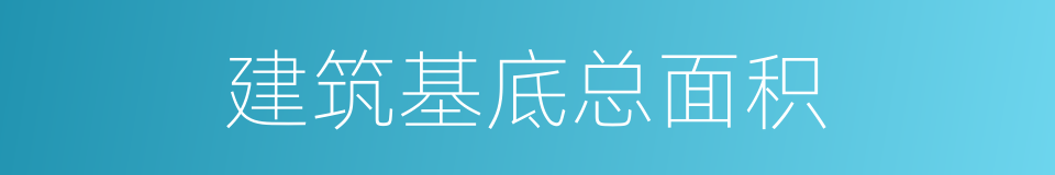 建筑基底总面积的同义词