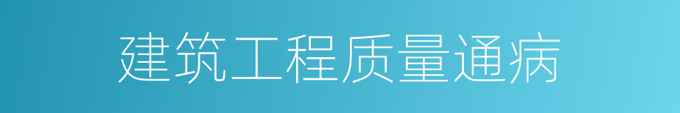 建筑工程质量通病的同义词