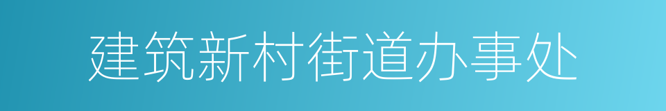 建筑新村街道办事处的同义词