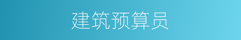 建筑预算员的同义词