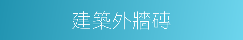 建築外牆磚的同義詞