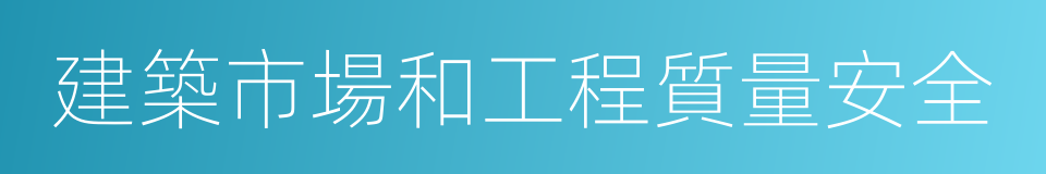 建築市場和工程質量安全的同義詞