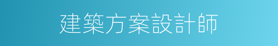 建築方案設計師的同義詞