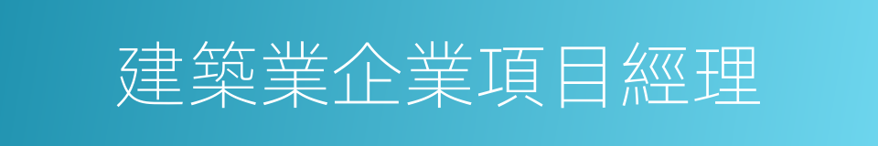 建築業企業項目經理的同義詞