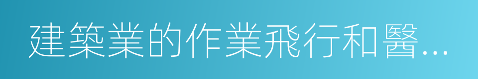 建築業的作業飛行和醫療衛生的同義詞