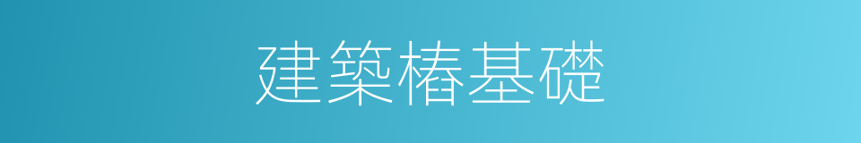 建築樁基礎的同義詞