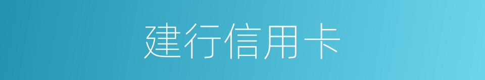 建行信用卡的同义词