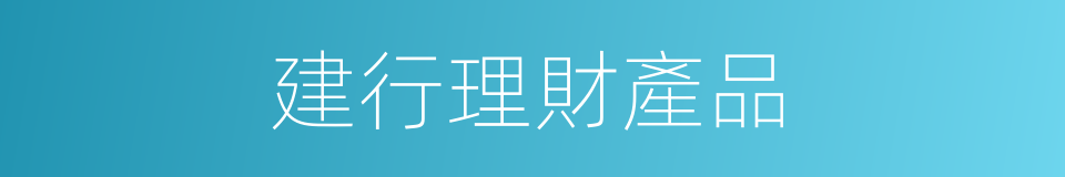 建行理財產品的同義詞