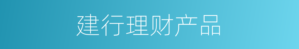 建行理财产品的同义词