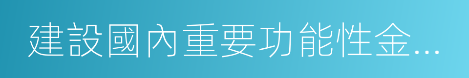 建設國內重要功能性金融中心的同義詞