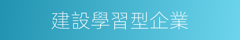 建設學習型企業的同義詞