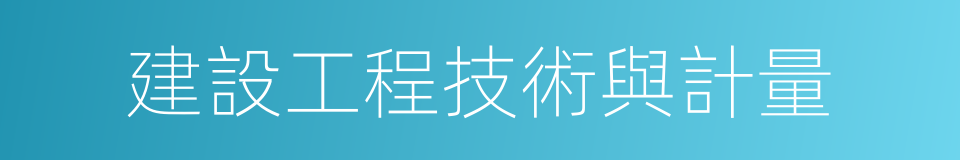 建設工程技術與計量的同義詞