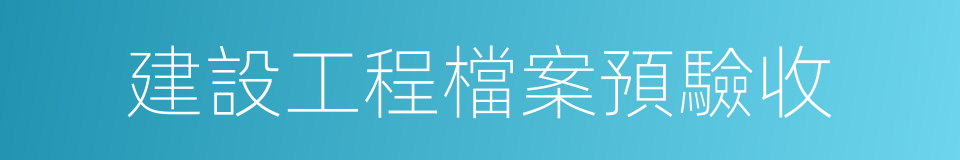 建設工程檔案預驗收的同義詞