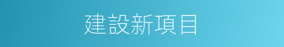 建設新項目的同義詞