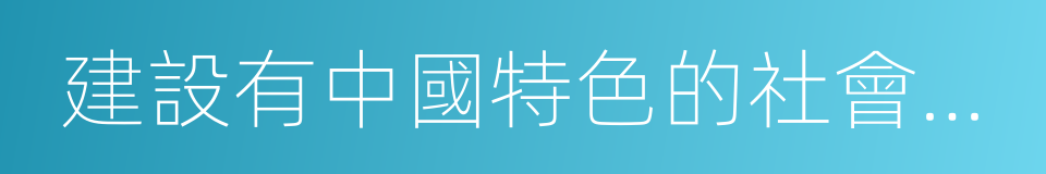 建設有中國特色的社會主義理論的同義詞