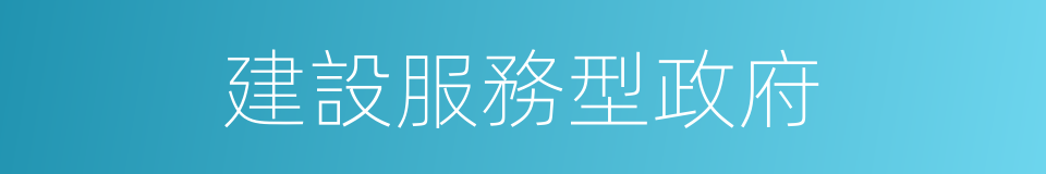 建設服務型政府的同義詞