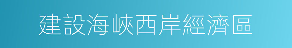 建設海峽西岸經濟區的同義詞