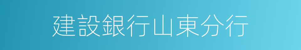 建設銀行山東分行的同義詞