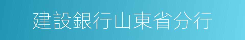 建設銀行山東省分行的同義詞