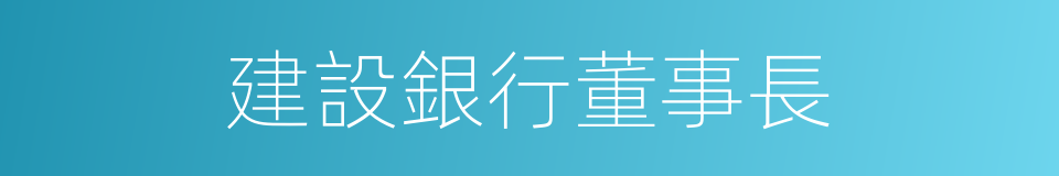 建設銀行董事長的同義詞