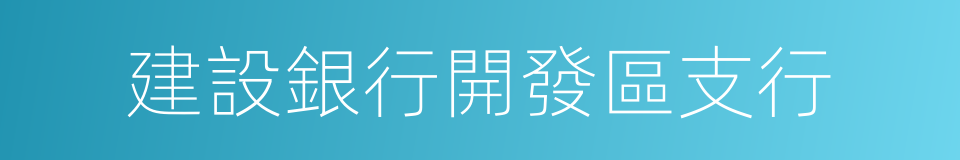 建設銀行開發區支行的同義詞