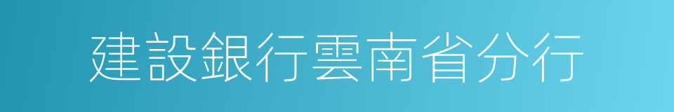 建設銀行雲南省分行的同義詞