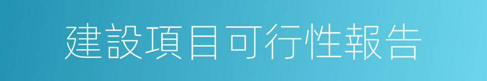 建設項目可行性報告的同義詞