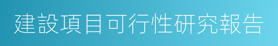 建設項目可行性研究報告的同義詞