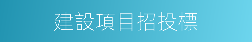 建設項目招投標的同義詞