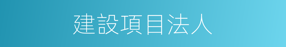 建設項目法人的同義詞
