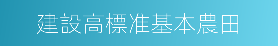 建設高標准基本農田的同義詞