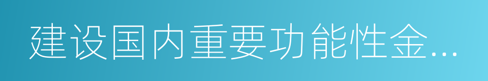 建设国内重要功能性金融中心的同义词