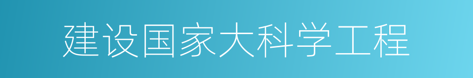 建设国家大科学工程的同义词