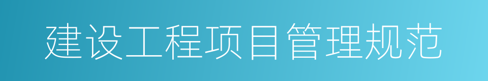 建设工程项目管理规范的同义词