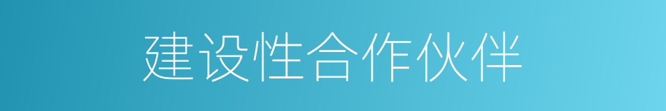 建设性合作伙伴的同义词