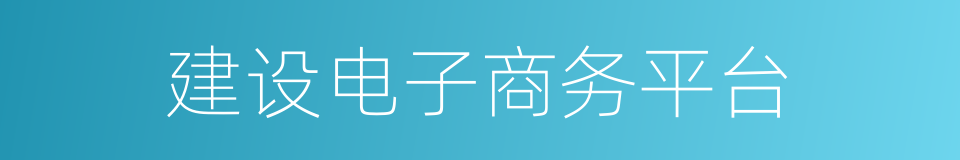 建设电子商务平台的同义词