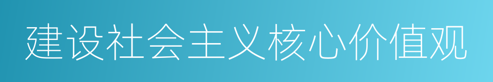 建设社会主义核心价值观的同义词