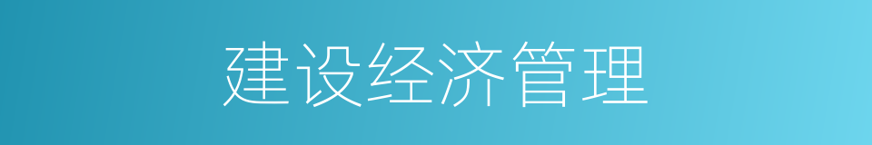 建设经济管理的同义词