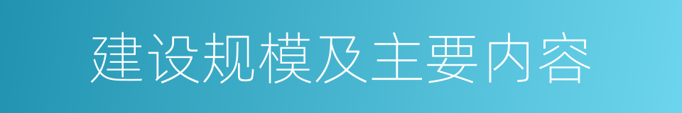 建设规模及主要内容的同义词
