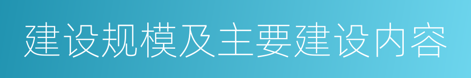 建设规模及主要建设内容的同义词