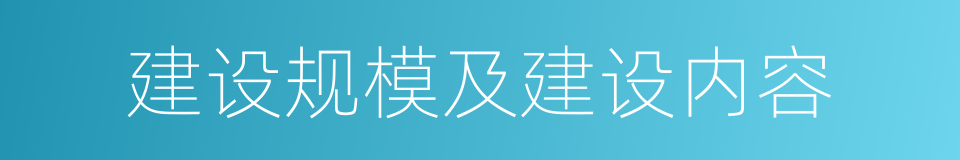 建设规模及建设内容的同义词